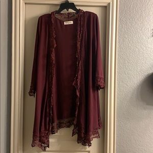MAROON Cardigan AL (fits all)